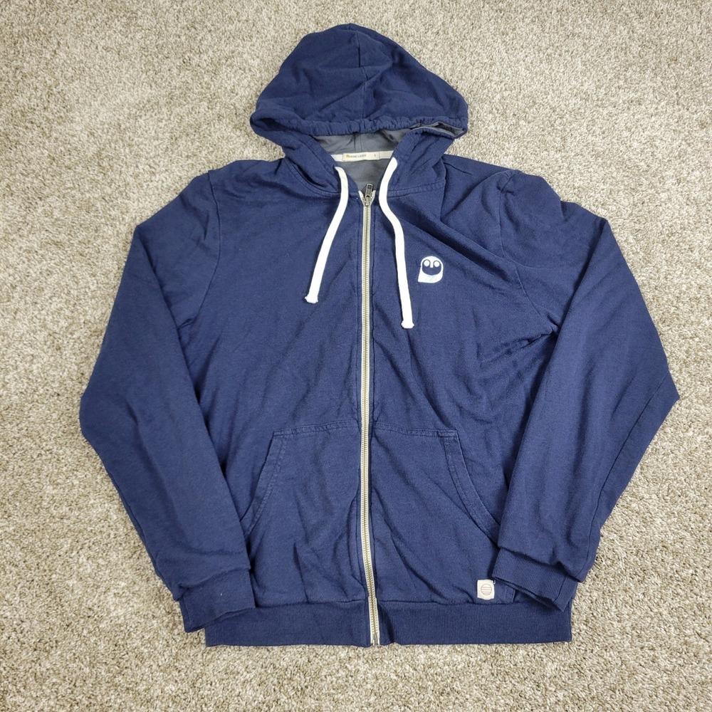 Marine Layer Mens Small Solid Navy Full Zip Hoodie Drawstring